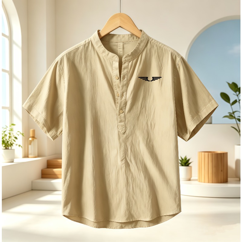 Linen Shirt Breathable - Camicia da uomo a maniche corte