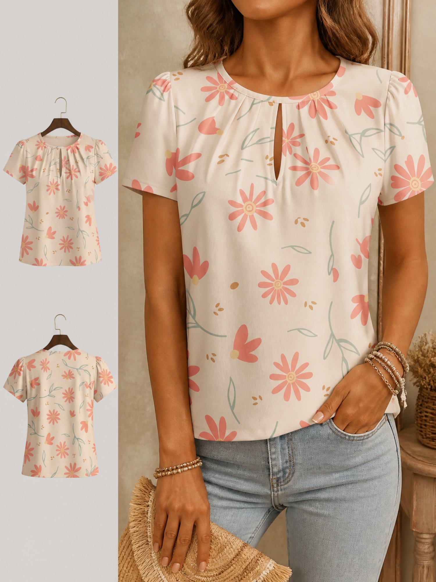 Nuova T-shirt Elegante da Donn - Resort Shirt Floral recensione e prezzo